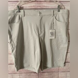 NWT Graham Luxe Golf Shorts Mens 42  Silver Grey Nylon Blend Lightweight